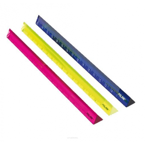 Linijka Milan Acid plastikowa, trójkątna kolorowa 15cm - 2